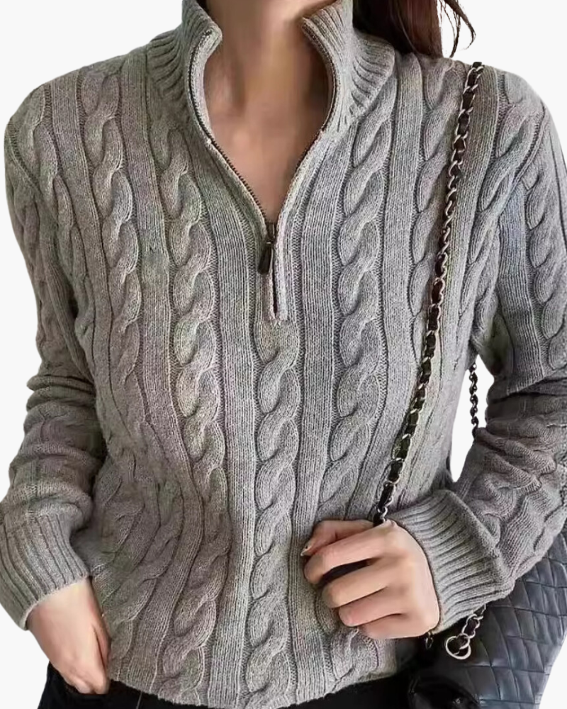 Maglione Donna Mezzo Zip in Cotone | Comfort e Vestibilità Slim