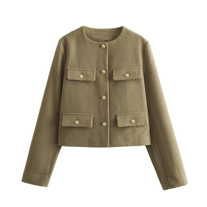Giacca Cropped con Bottoni Eleganti | Stile Chic Moderno