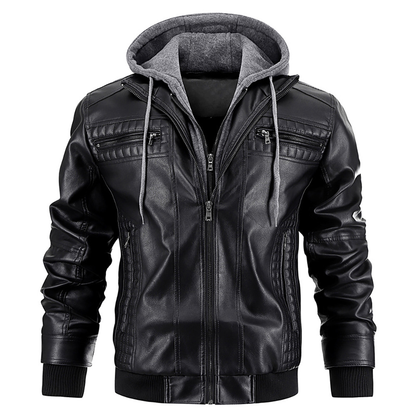 Giacca Biker con Zip e Cappuccio | Ideale per Uso Quotidiano e Tempo Libero