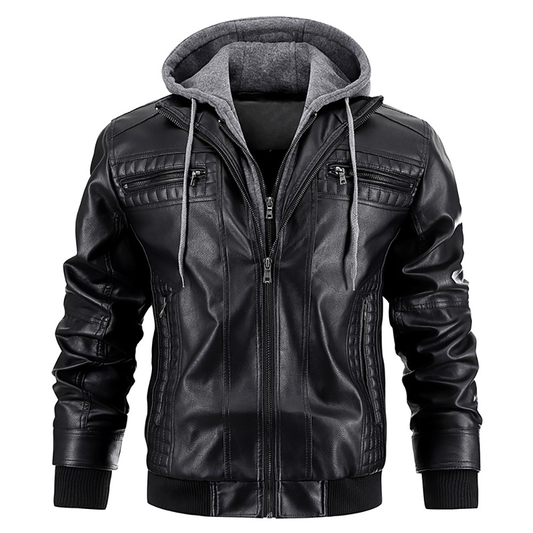 Giacca Biker con Zip e Cappuccio | Ideale per Uso Quotidiano e Tempo Libero