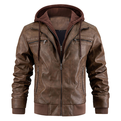 Giacca Biker con Zip e Cappuccio | Ideale per Uso Quotidiano e Tempo Libero