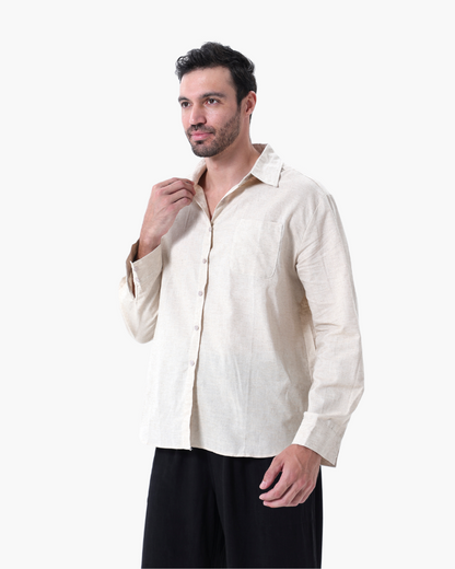 Set Coordinato in Lino Manica Lunga | Comfort Naturale e Stile Pulito