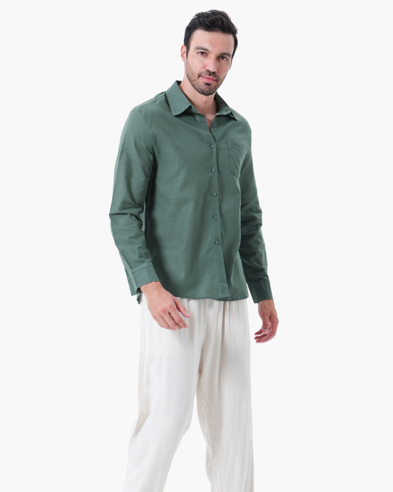 Set Coordinato in Lino Manica Lunga | Comfort Naturale e Stile Pulito