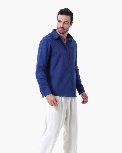 Set Coordinato in Lino Manica Lunga | Comfort Naturale e Stile Pulito