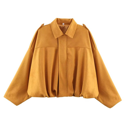 Giacca Bomber Oversize Vintage | Giacca Effetto Scamosciato