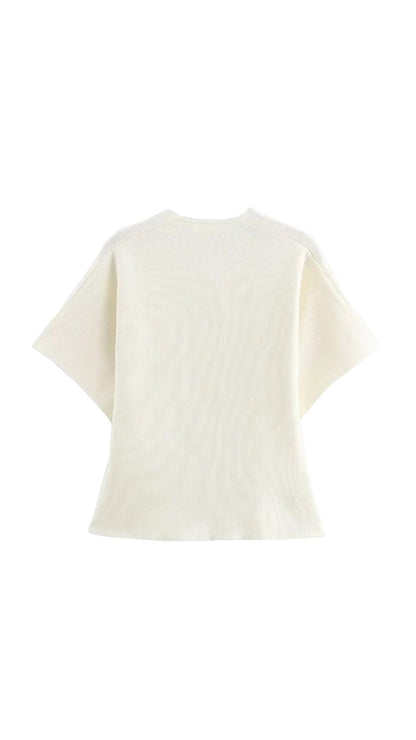 Cardigan Cropped con Bottoni e Scollo a V | Ideale per Outfit Estivi con Vita Alta
