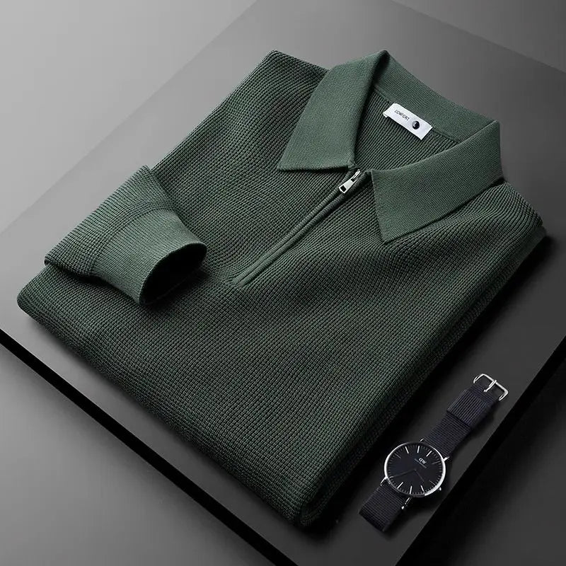 Felpa in Maglia Waffle con Zip | Comfort e Stile