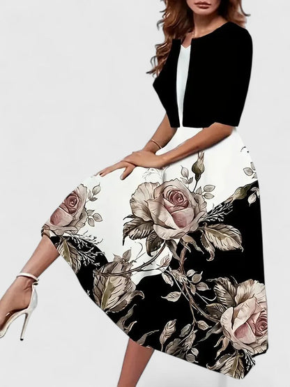 Abito Midi Elegante | Finitura Sobria e Silhouette Bilanciata