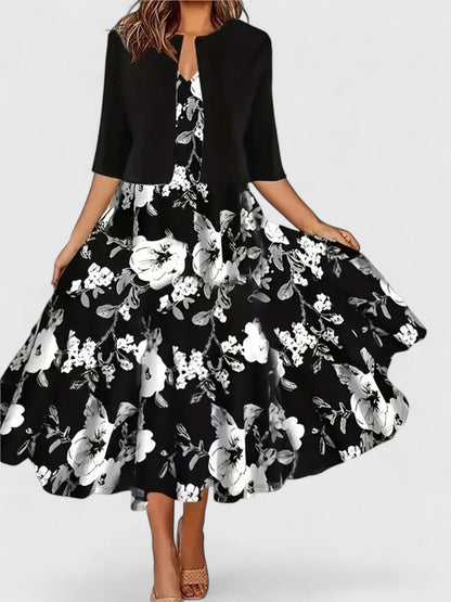 Abito Midi Elegante | Finitura Sobria e Silhouette Bilanciata