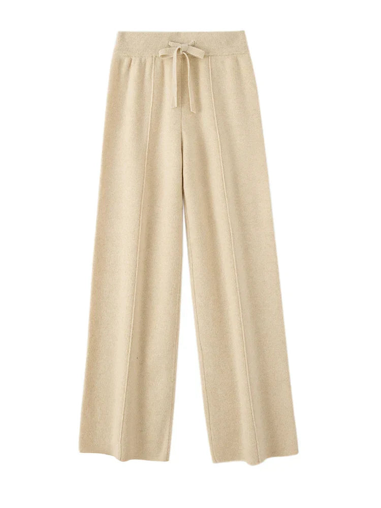 Pantaloni in Lana Merino con Vita Alta e Taglio Ampio | Ideali per la Stagione Invernale