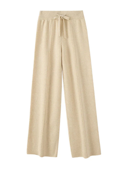 Pantaloni in Lana Merino con Vita Alta e Taglio Ampio | Ideali per la Stagione Invernale