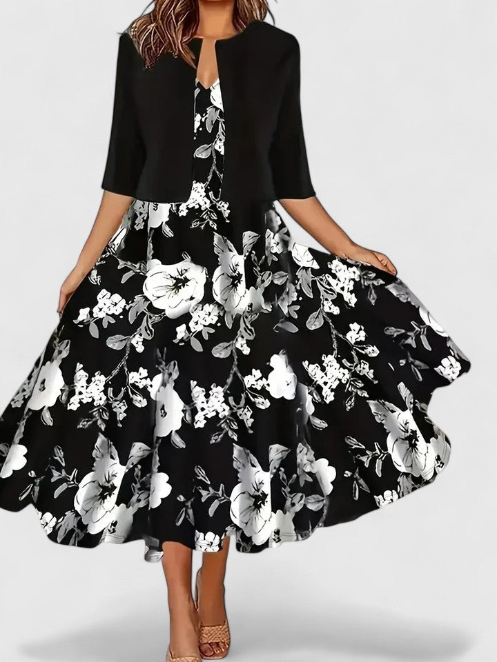 Abito Midi Elegante | Finitura Sobria e Silhouette Bilanciata