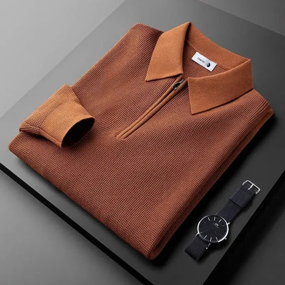 Felpa in Maglia Waffle con Zip | Comfort e Stile