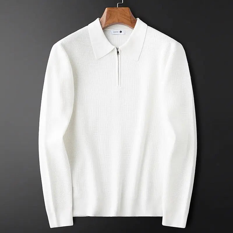 Felpa in Maglia Waffle con Zip | Comfort e Stile