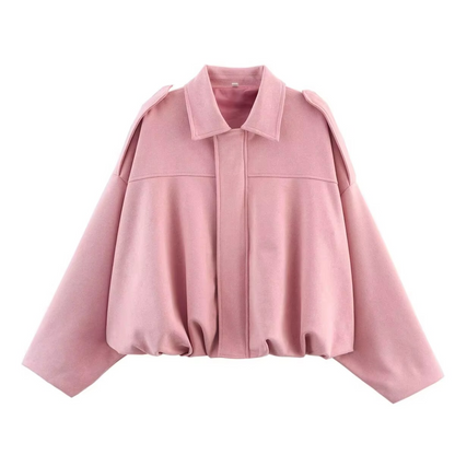 Giacca Bomber Oversize Vintage | Giacca Effetto Scamosciato