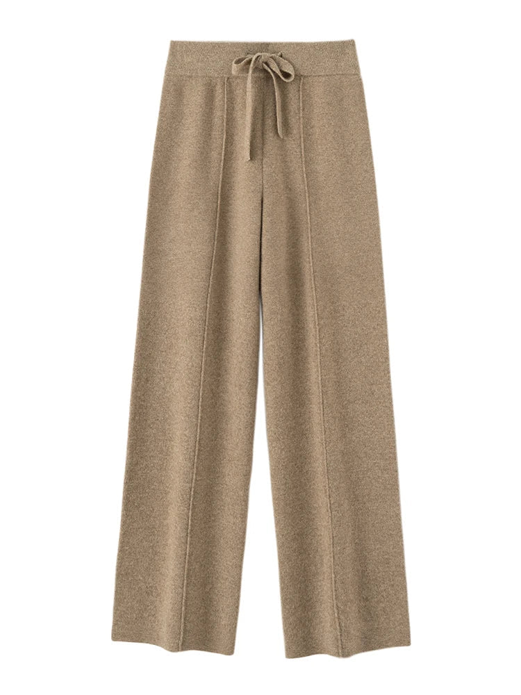 Pantaloni in Lana Merino con Vita Alta e Taglio Ampio | Ideali per la Stagione Invernale