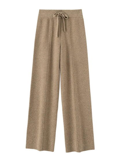 Pantaloni in Lana Merino con Vita Alta e Taglio Ampio | Ideali per la Stagione Invernale