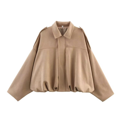 Giacca Bomber Oversize Vintage | Giacca Effetto Scamosciato