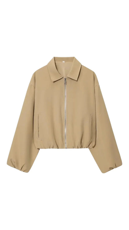 Giacca con Zip e Colletto a Camicia con Vestibilità Regolare | Ideale per Uso Quotidiano