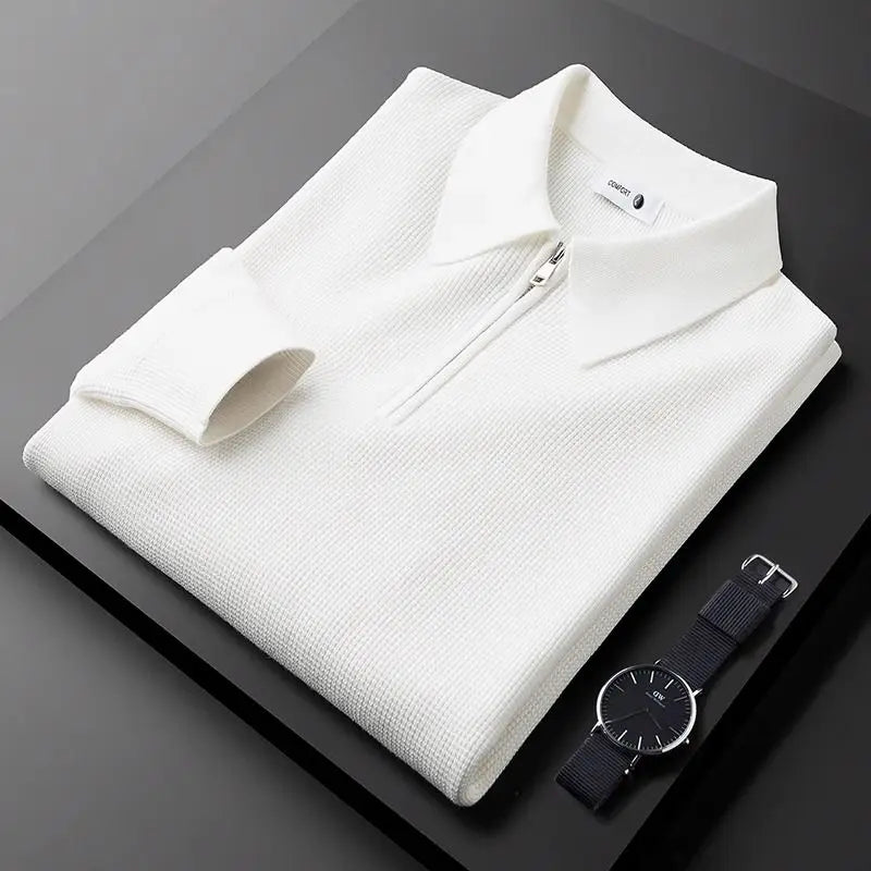 Felpa in Maglia Waffle con Zip | Comfort e Stile