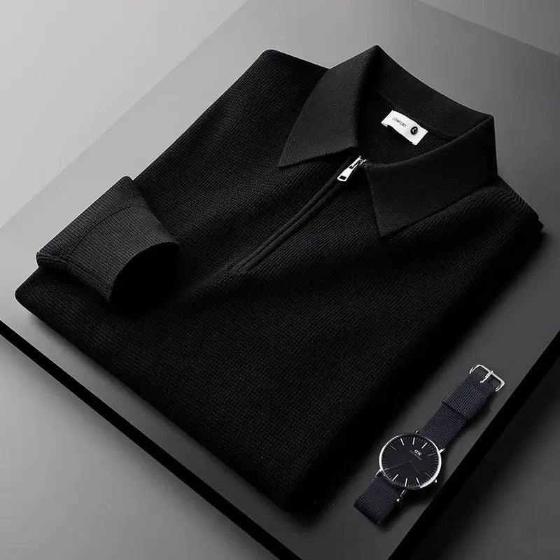 Felpa in Maglia Waffle con Zip | Comfort e Stile