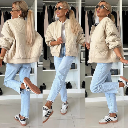 Bomber Trapuntato Relaxed | Giacca Casual Imbottita