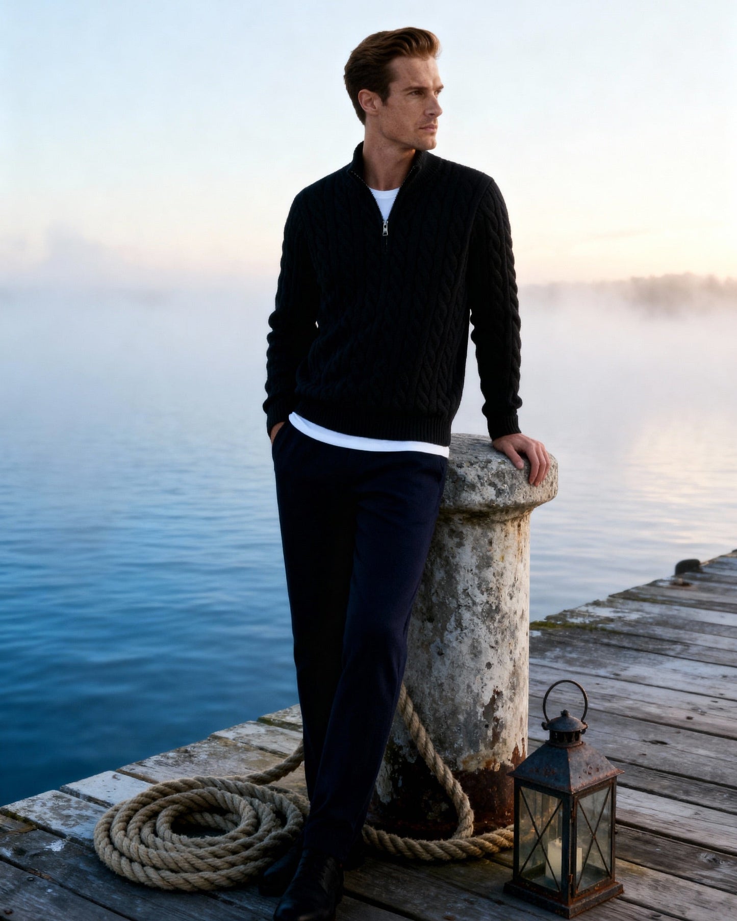 Maglione Uomo Mezzo Zip | Cotone Premium e Comfort Quotidiano
