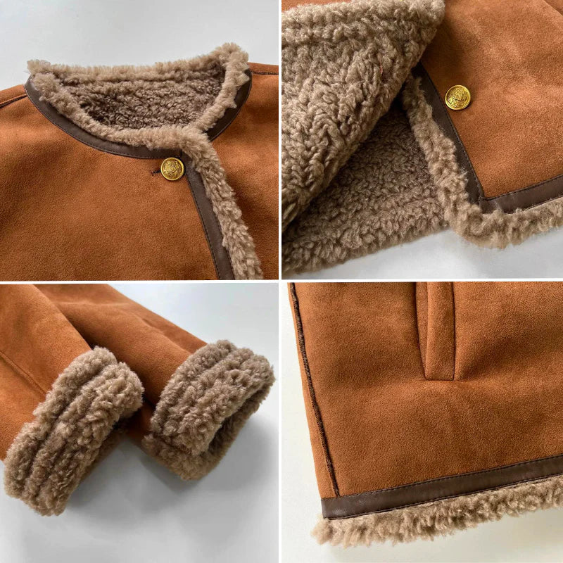 Giacca Suede Sintetico con Fodera Pelliccia | Giacca Corta