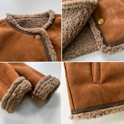 Giacca Suede Sintetico con Fodera Pelliccia | Giacca Corta