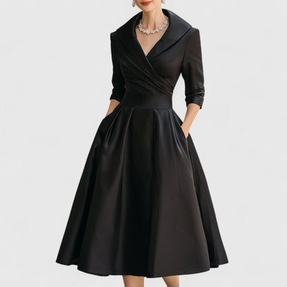 Abito Midi Elegante | Vestibilità Fluida e Finitura Sobria
