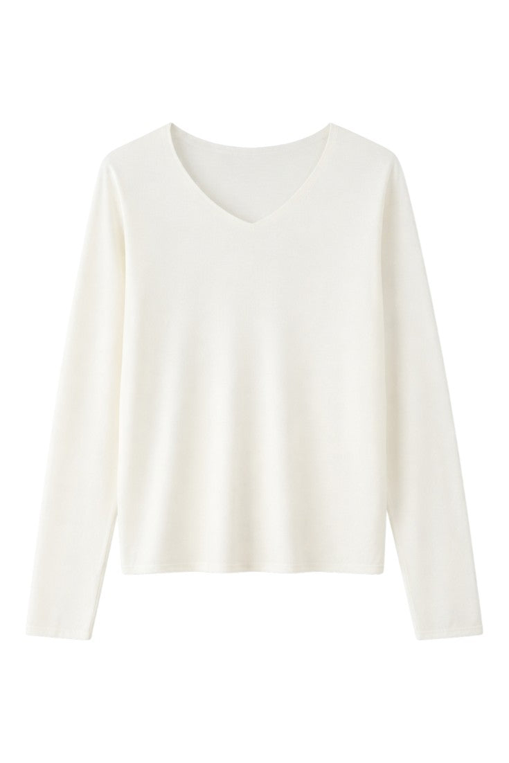 Maglia con Scollo V e Vestibilità Regolare in Misto Lana | Ideale per la Mezza Stagione