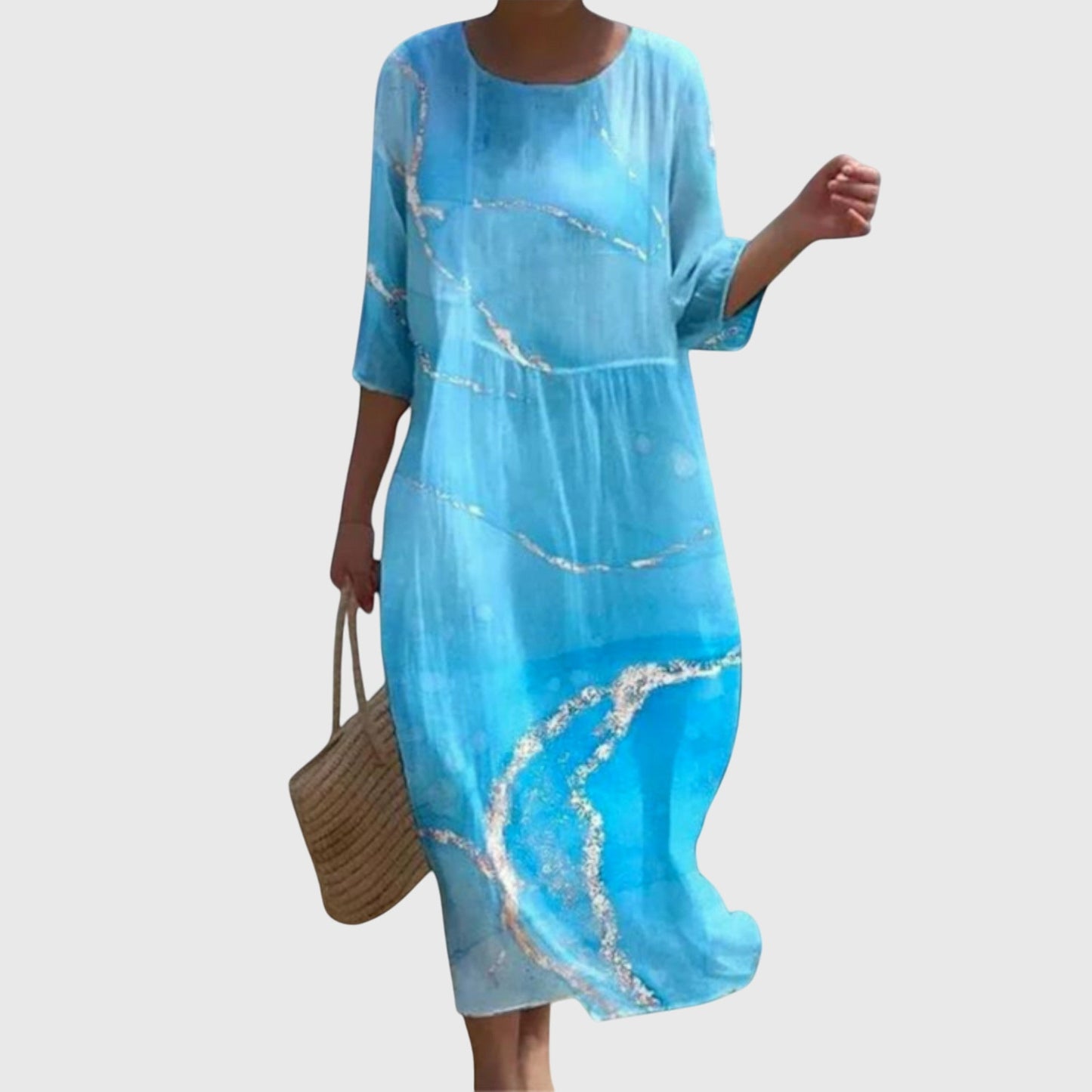 Abito Maxi Floreale Elegante | Stampa Botanica e Presenza Scenica