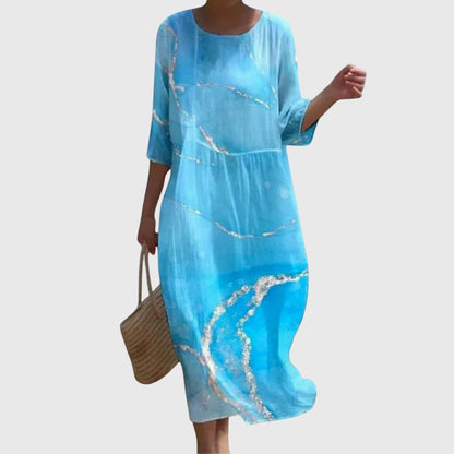 Abito Maxi Floreale Elegante | Stampa Botanica e Presenza Scenica