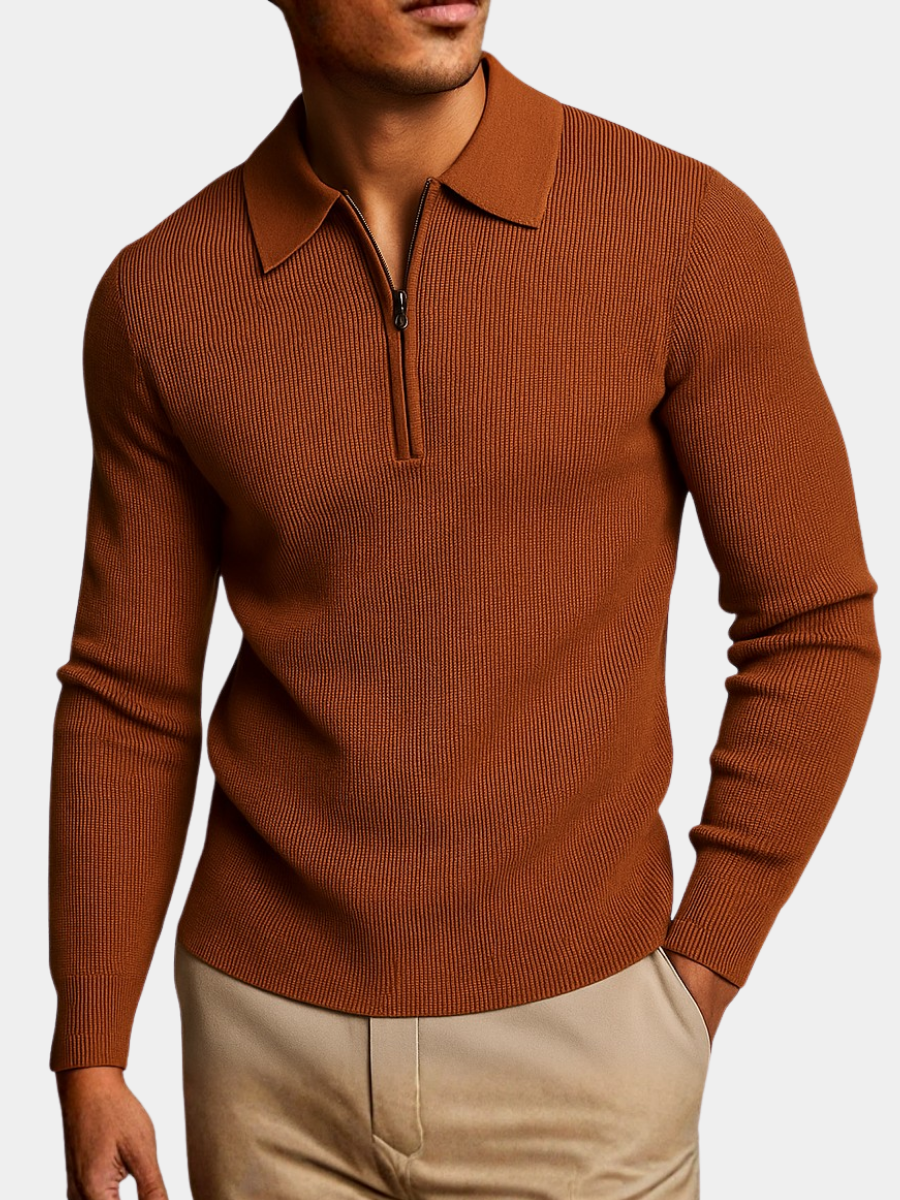 Felpa in Maglia Waffle con Zip | Comfort e Stile