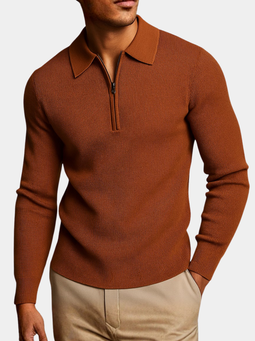 Felpa in Maglia Waffle con Zip | Comfort e Stile