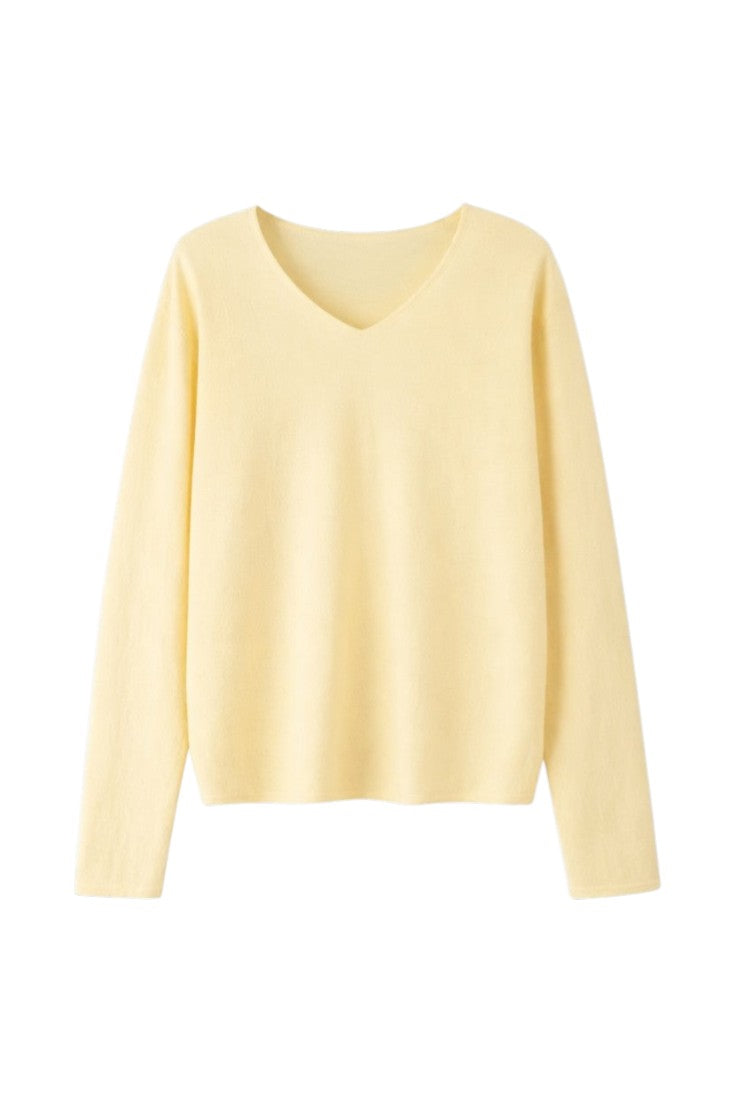 Maglia con Scollo V e Vestibilità Regolare in Misto Lana | Ideale per la Mezza Stagione