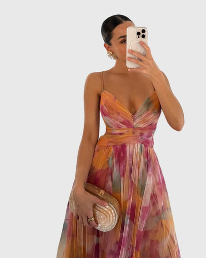 Vestito Maxi Floreale | Stampa Botanica e Linea Allungante