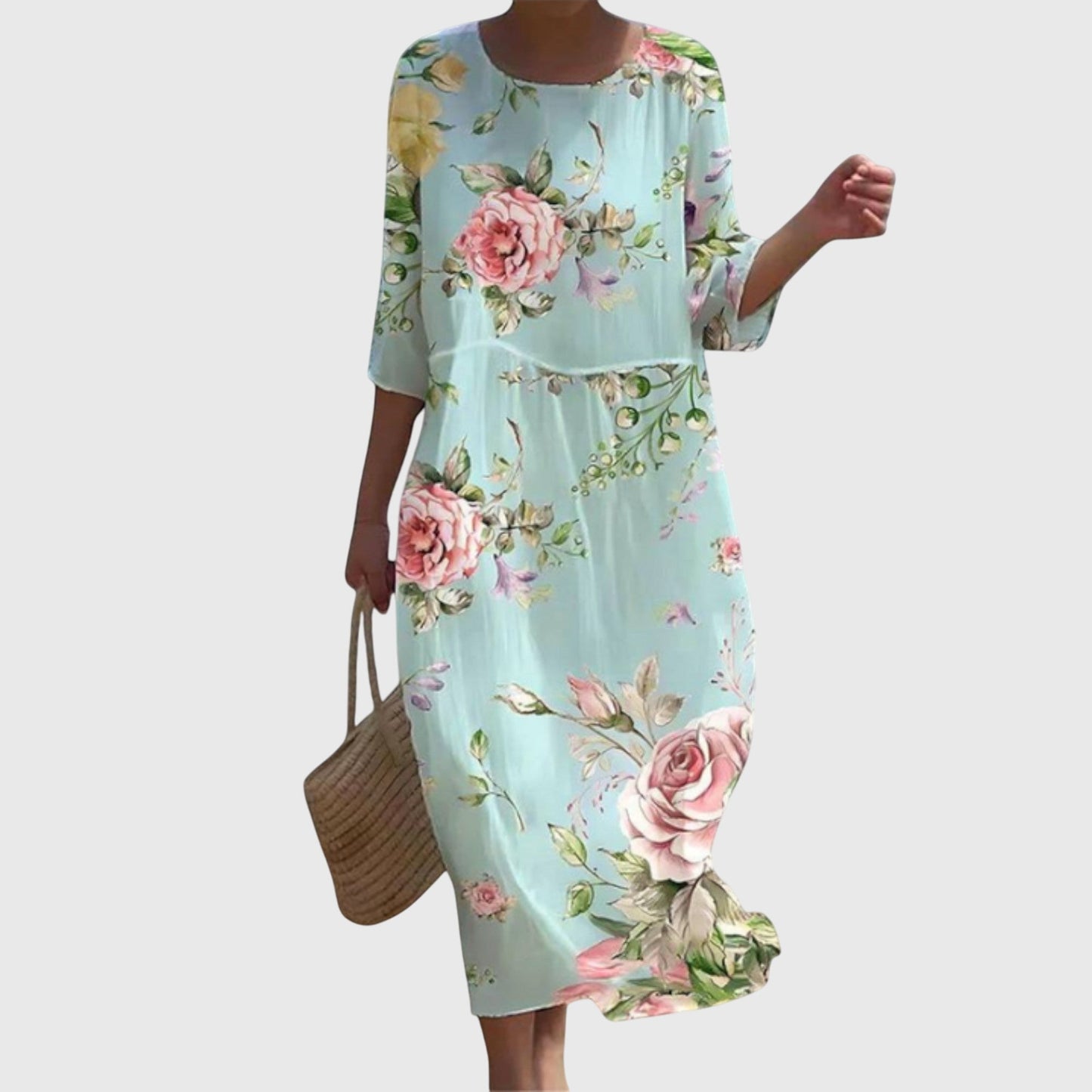 Abito Maxi Floreale Elegante | Stampa Botanica e Presenza Scenica