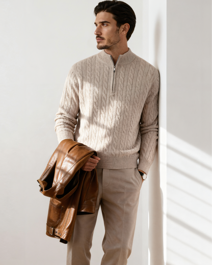 Maglione in Cashmere con Mezza Zip | Comfort ed Eleganza