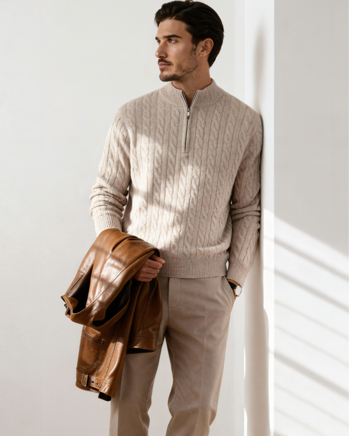 Maglione in Cashmere con Mezza Zip | Comfort ed Eleganza