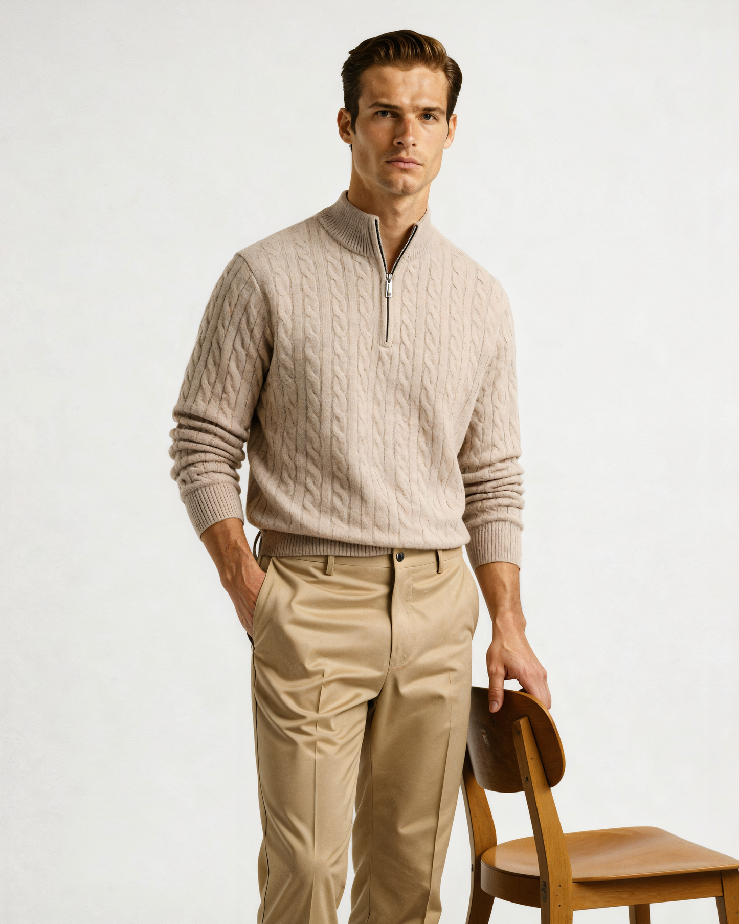 Maglione in Cashmere con Mezza Zip | Comfort ed Eleganza