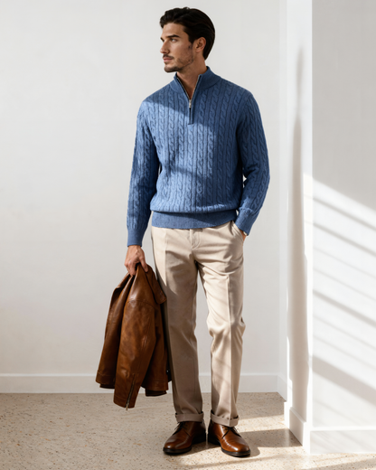 Maglione in Cashmere con Mezza Zip | Comfort ed Eleganza