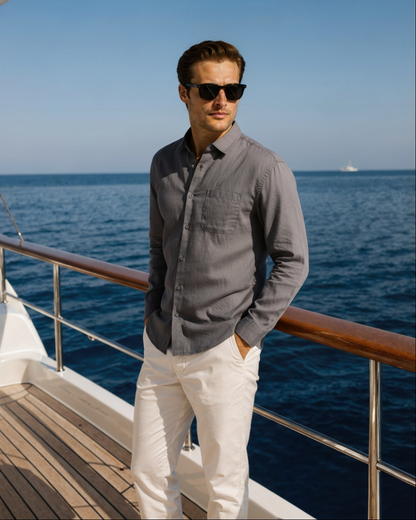 Camicia in Lino 100% | Comfort Traspirante e Vestibilità Rilassata