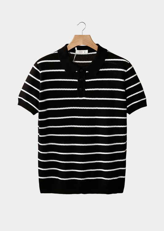 Polo a Righe in Maglia con Bottoni | Stile Estivo Moderno