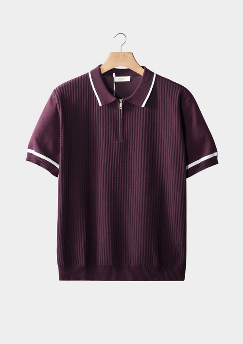 Polo con Zip e Texture in Rilievo | Stile Estivo Moderno