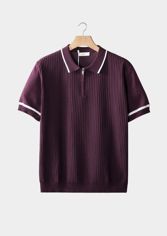 Polo con Zip e Texture in Rilievo | Stile Estivo Moderno