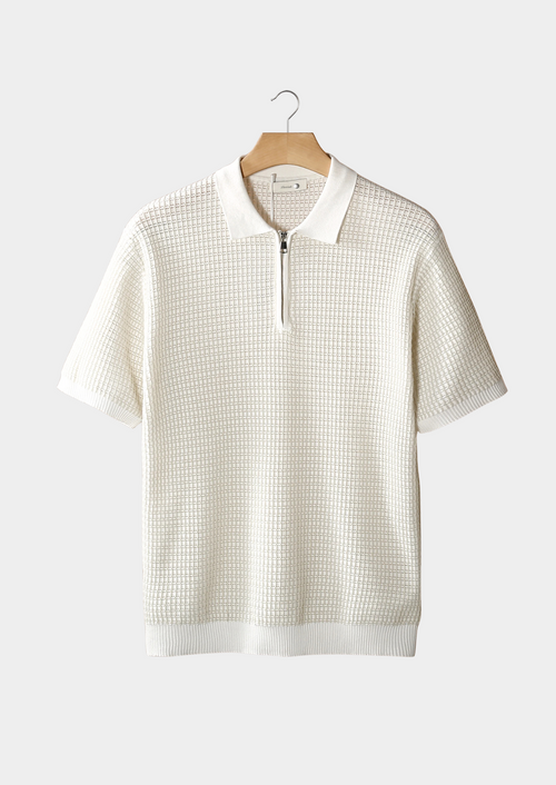 Polo con Zip e Maniche Corte con Vestibilità Regolare | Ideale per Look Estivo Casual