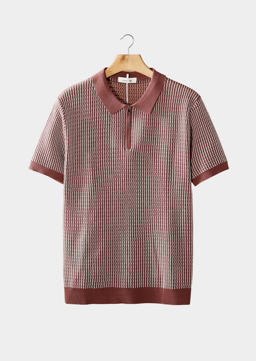 Polo con Zip e Texture Strutturata | Stile Estivo Elegante