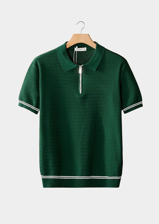 Polo con Zip e Texture Zig-Zag | Stile Estivo Moderno