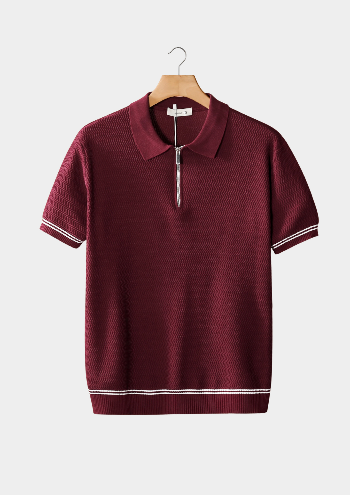 Polo con Zip e Texture Zig-Zag | Stile Estivo Moderno